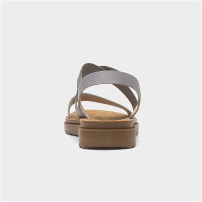 Marlene Womens Pewter Strappy Sandal