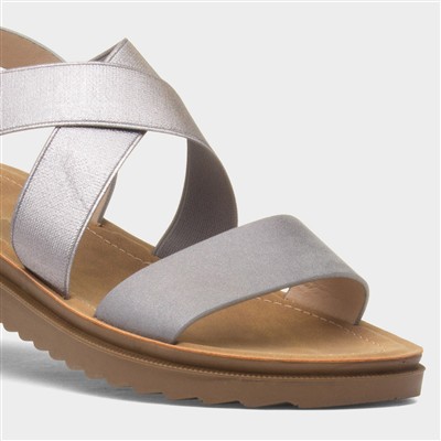 Marlene Womens Pewter Strappy Sandal