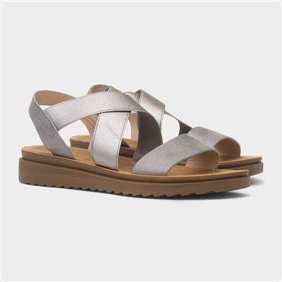 Marlene Womens Pewter Strappy Sandal