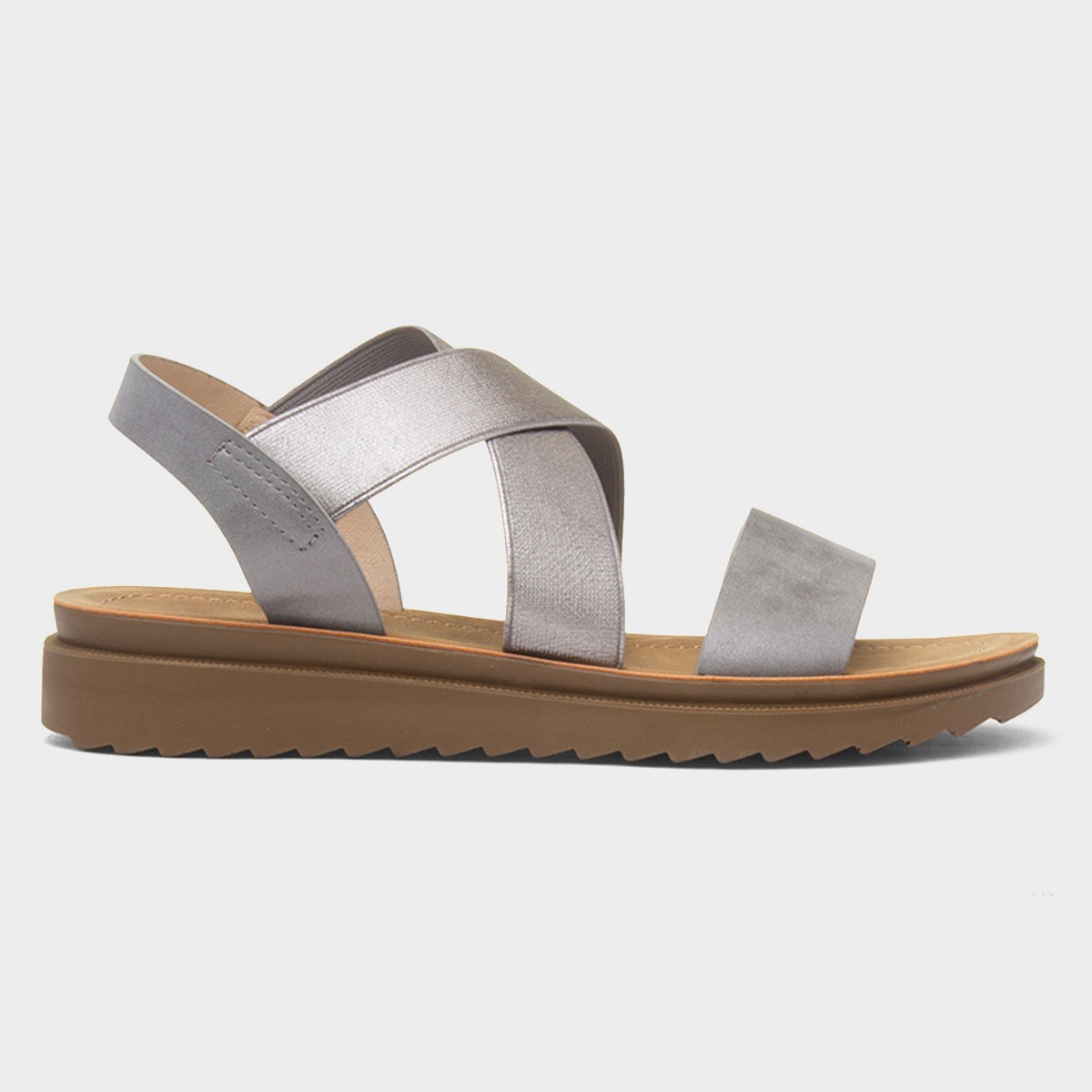 Marlene Womens Pewter Strappy Sandal