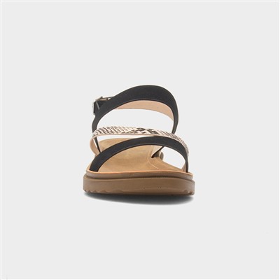 Eden Womens Black Wider Fit Sandal