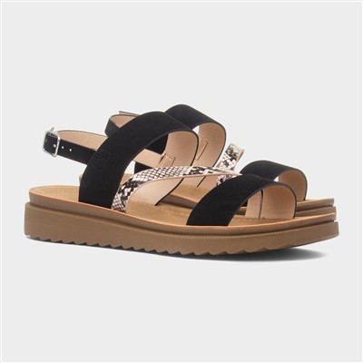 Eden Womens Black Wider Fit Sandal