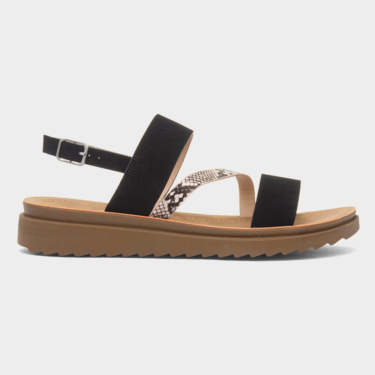 Eden Womens Black Wider Fit Sandal