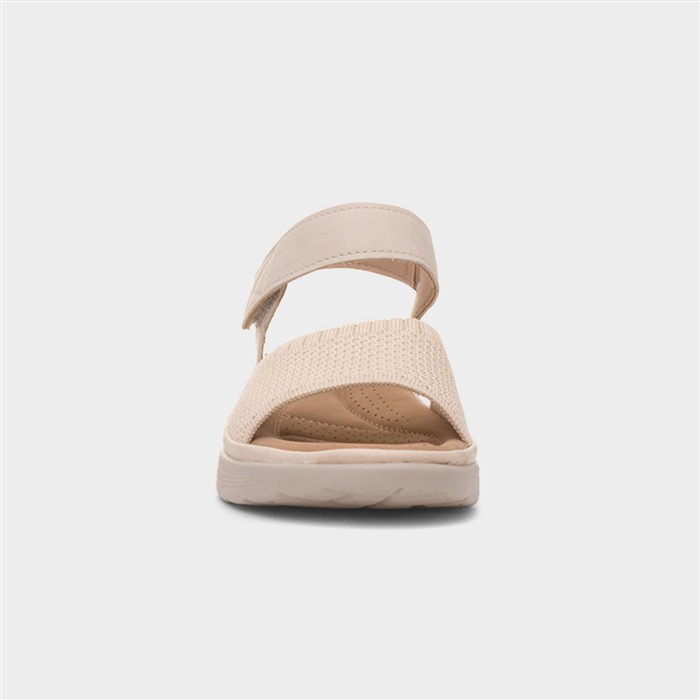Ella Womens Beige Easy Fasten Sandal