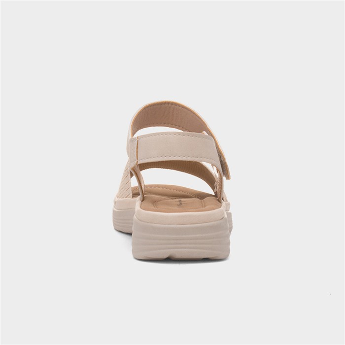 Ella Womens Beige Easy Fasten Sandal