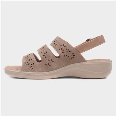 Mandy Womens Beige Easy Fasten Sandal