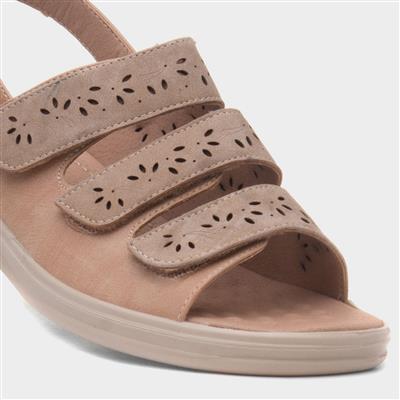 Mandy Womens Beige Easy Fasten Sandal
