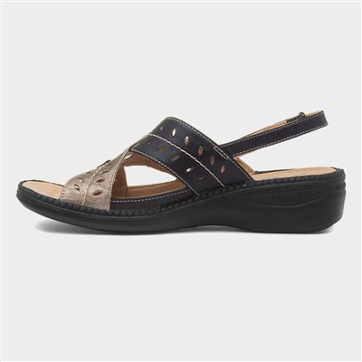 Charlie Womens Black Wedge Sandal