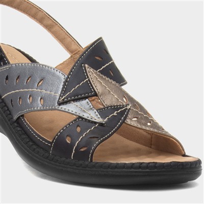 Charlie Womens Black Wedge Sandal