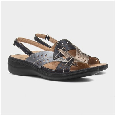 Charlie Womens Black Wedge Sandal