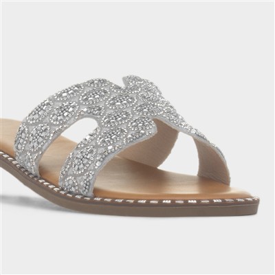 Womens Nicky Silver Sandal Mule