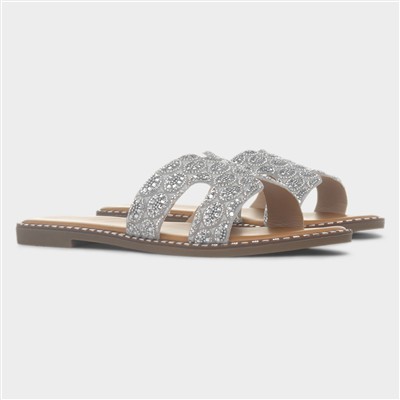 Womens Nicky Silver Sandal Mule