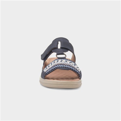 Gemma Womens Navy T-Bar Mule Sandal