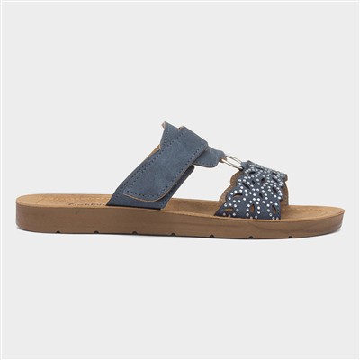 Christina Womens Navy Mule Sandal