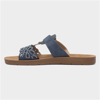 Christina Womens Navy Mule Sandal