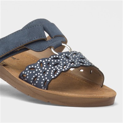 Christina Womens Navy Mule Sandal