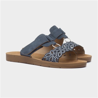 Christina Womens Navy Mule Sandal