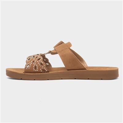 Christina Womens Tan Mule Sandal