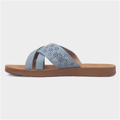 Charlotte Womens Blue Mule Sandal