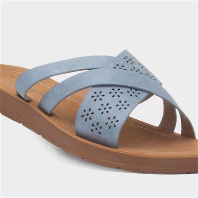 Charlotte Womens Blue Mule Sandal