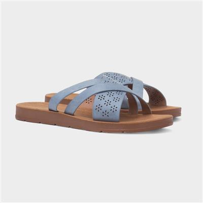 Charlotte Womens Blue Mule Sandal