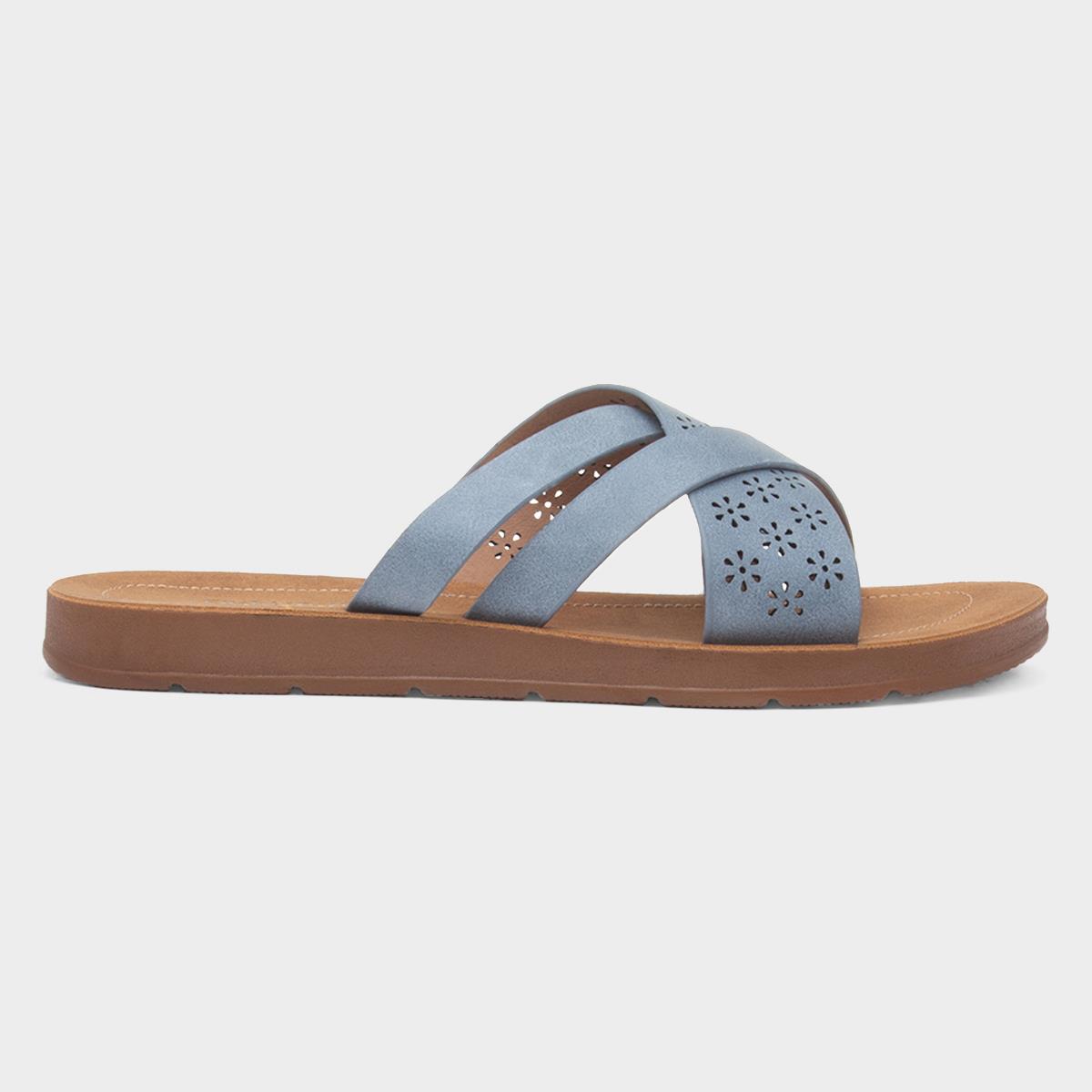 Charlotte Womens Blue Mule Sandal