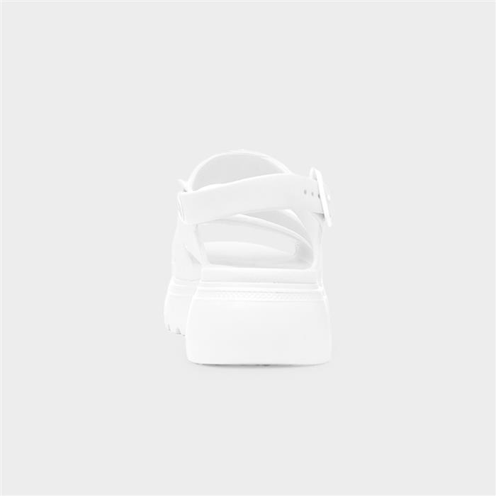 Sunny Womens White Chunky Buckle EVA Sandal