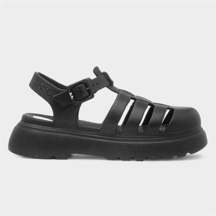 Angel Womens Black EVA Chunky Buckle Sandal