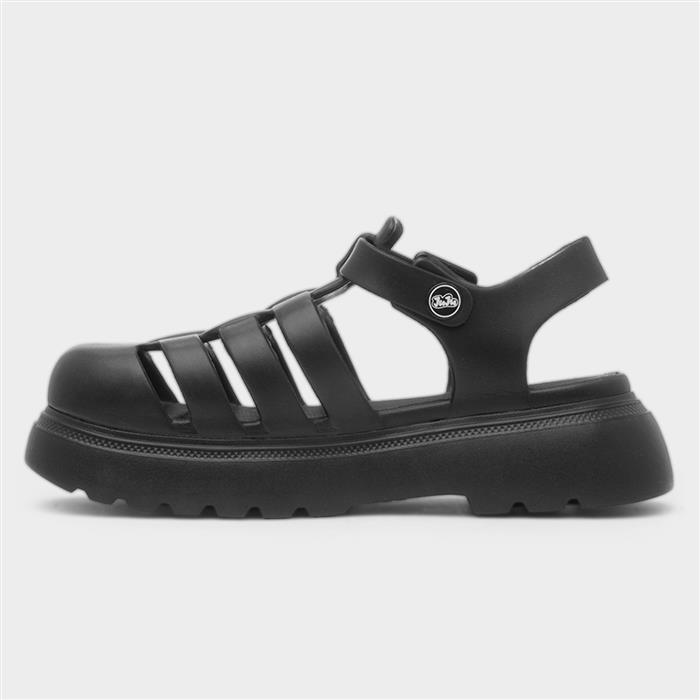 Angel Womens Black EVA Chunky Buckle Sandal