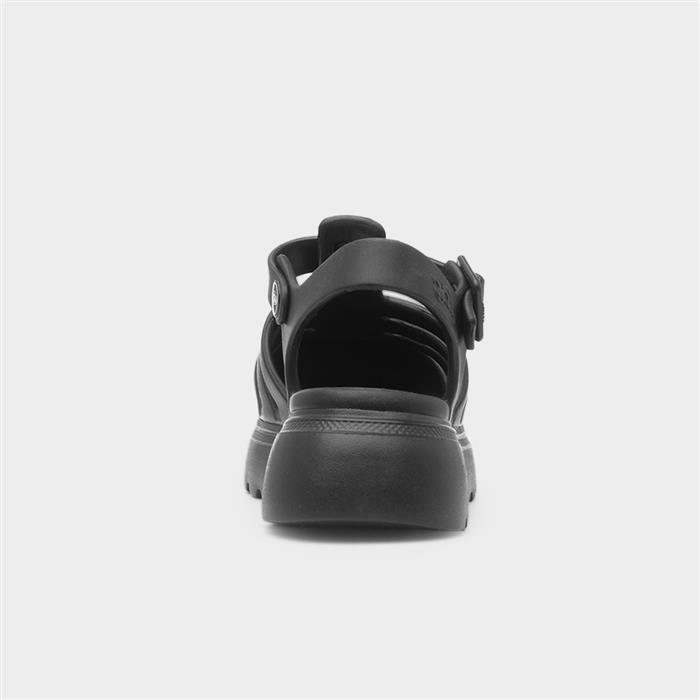 Angel Womens Black EVA Chunky Buckle Sandal
