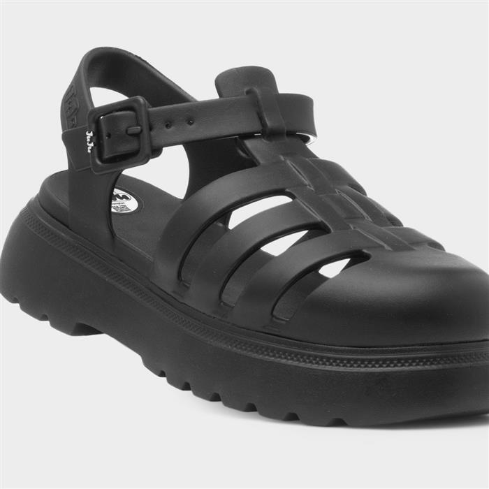 JuJu Angel Womens Black EVA Chunky Buckle Sandal-11357 | shoezone