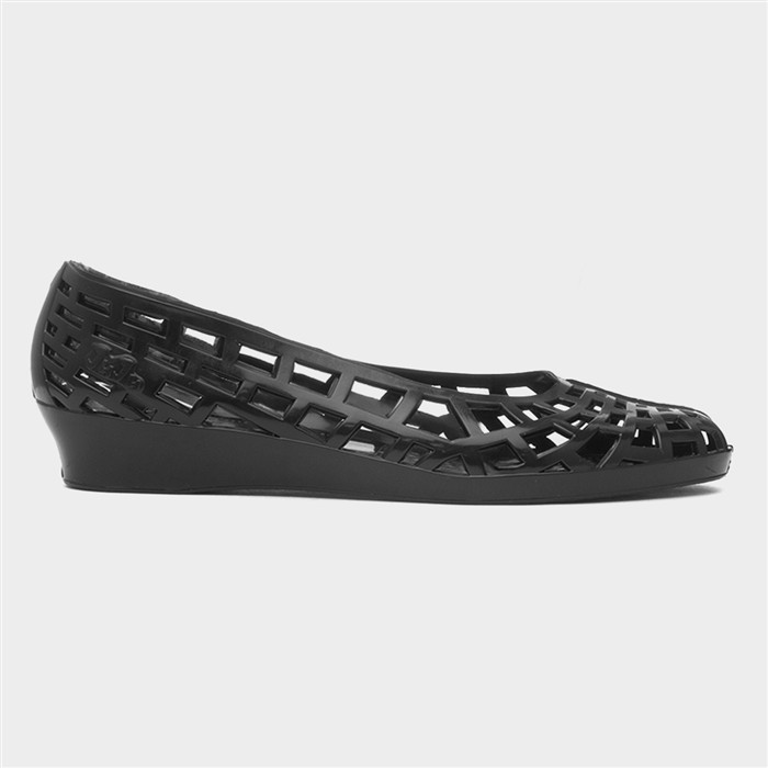 Christabel Womens Black Wedge Jelly Shoe