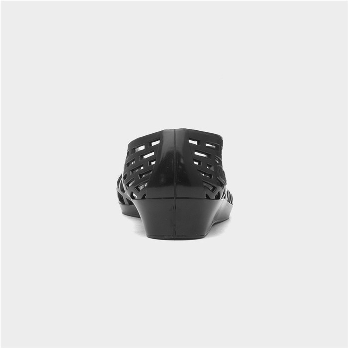 Christabel Womens Black Wedge Jelly Shoe