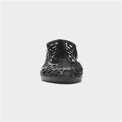 Christabel Womens Black Wedge Jelly Shoe