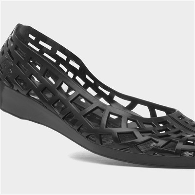 Christabel Womens Black Wedge Jelly Shoe