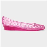 JuJu Christabel Womens Pink Wedge Jelly Shoe (Click For Details)