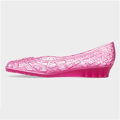 Christabel Womens Pink Wedge Jelly Shoe