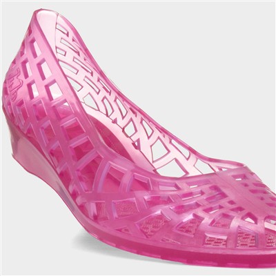 Christabel Womens Pink Wedge Jelly Shoe