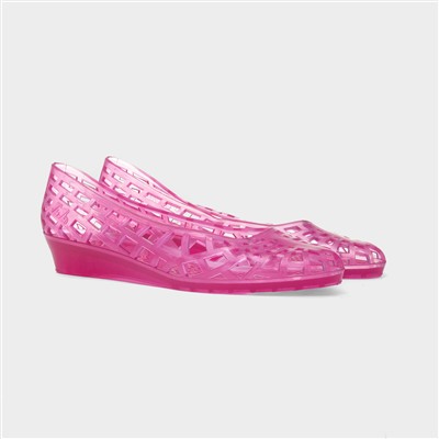 Christabel Womens Pink Wedge Jelly Shoe