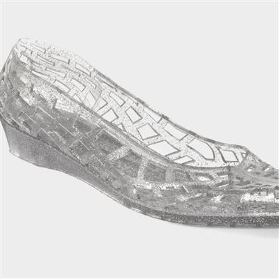 Christabel Womens Silver Glitter Jelly Shoe