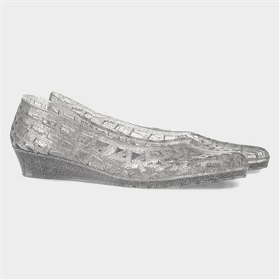 Christabel Womens Silver Glitter Jelly Shoe