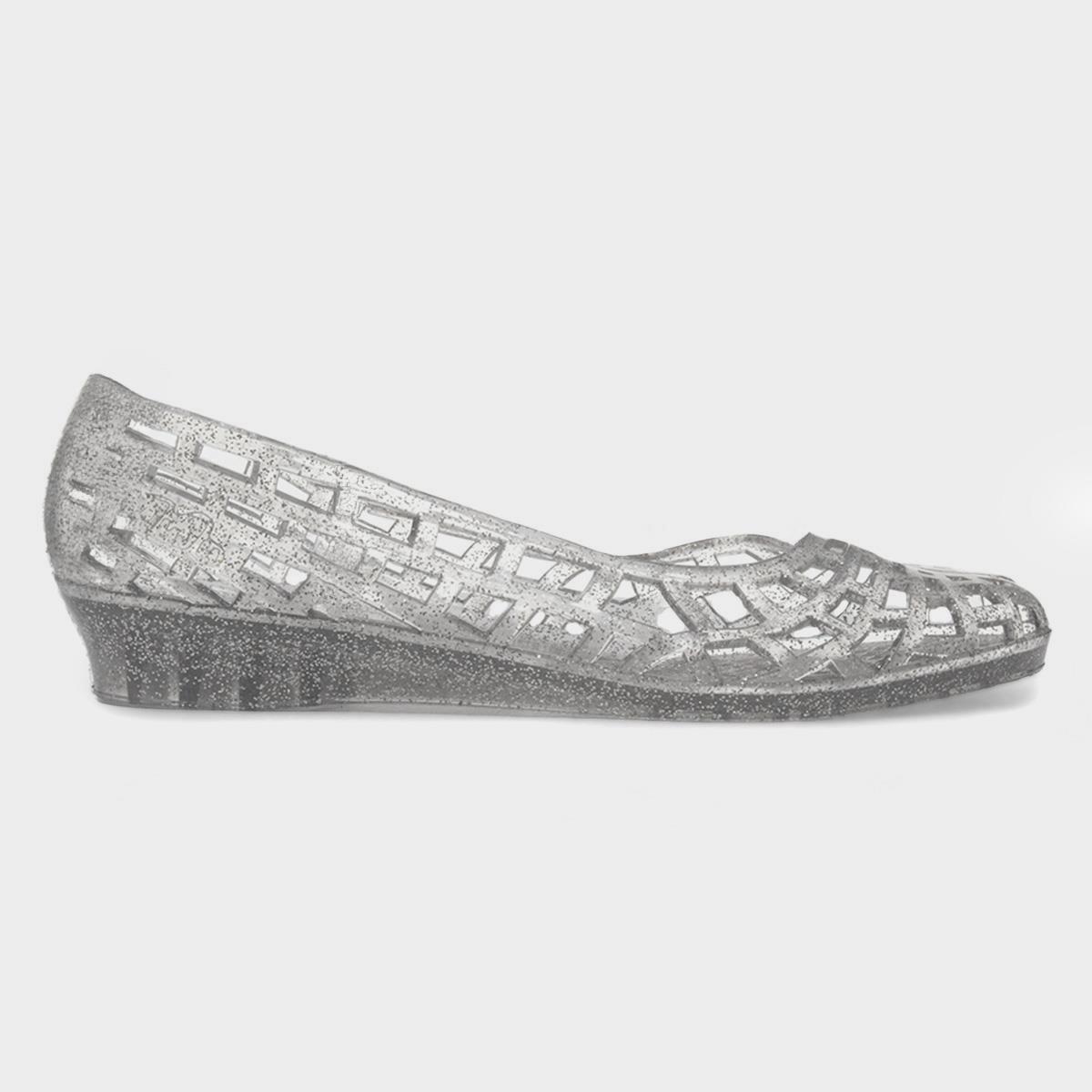 Christabel Womens Silver Glitter Jelly Shoe