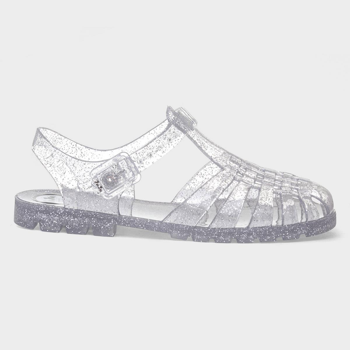 Reilly Womens Silver Glitter Jelly Sandal