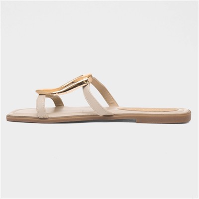 Fiona Womens Beige Mule Sandal