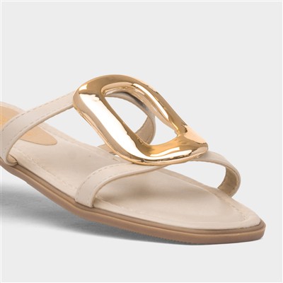 Fiona Womens Beige Mule Sandal