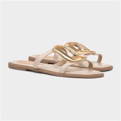 Fiona Womens Beige Mule Sandal