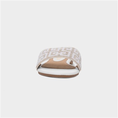 Oceana Womens White Mule Sandal