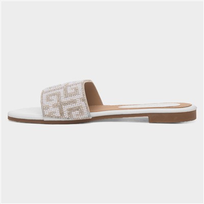 Oceana Womens White Mule Sandal