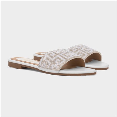 Oceana Womens White Mule Sandal