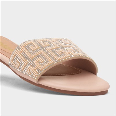 Oceana Womens Beige Mule Sandal